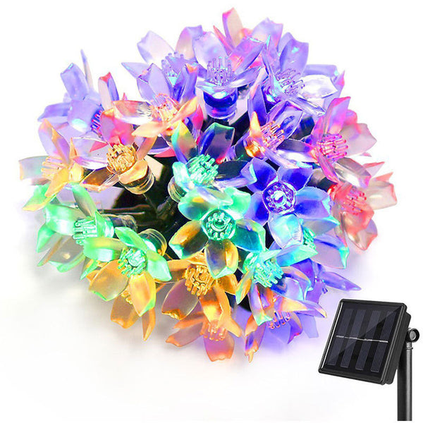 Guirnalda Solar Sakura con Linternas Decorativas Impermeables para Jardín