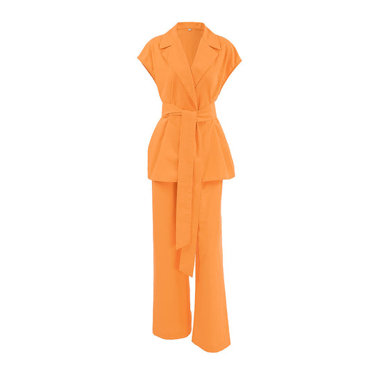 Conjunto Dos Piezas Naranja con Corpiño de Encaje y Cordones para Mujer - Image 5