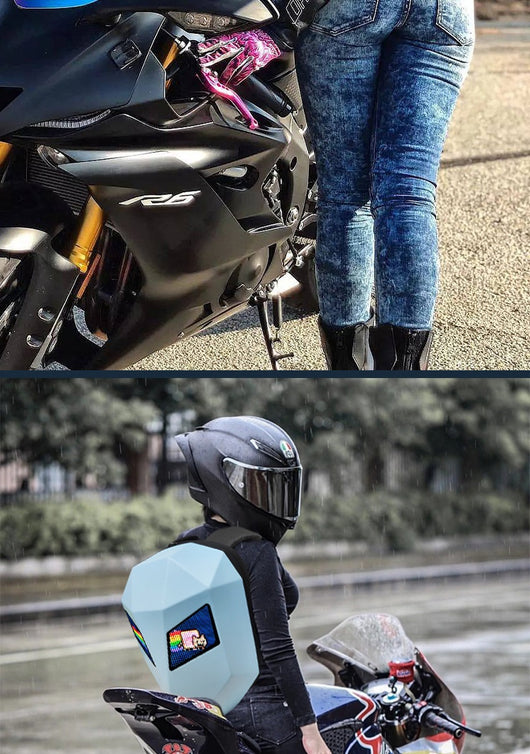 Mochila Impermeable con Casco de Motocicleta y Luz Nocturna - Image 16