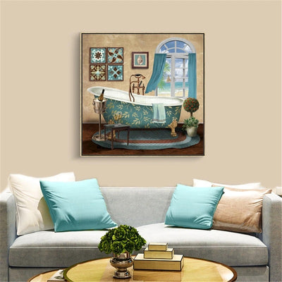 Cuadro Decorativo Baño Estilo Retro Moderno - Póster Mural - Image 3