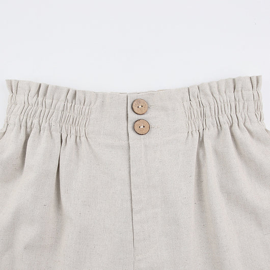 Pantalón de Lino y Algodón con Cintura Elástica Estilo Retro - Image 4