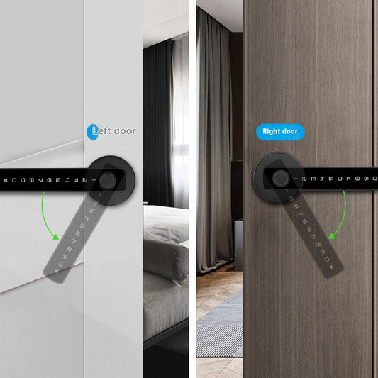 Cerradura Inteligente de Puerta Interior con Manija de Madera y Tarjeta de Acceso