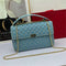 Bolso Cuadrado de Piel de Oveja con Tachuelas de Diamante