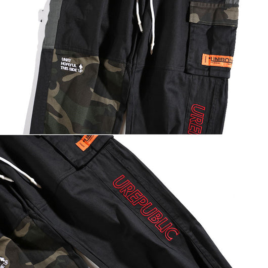 Pantalones Cargo Sueltos Camuflados con Bordado para Hombre - Image 9