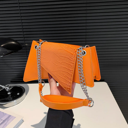 Cartera Cuadrada de Cuero Brillante con Patrón de Piedra para Mujer - Image 2