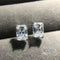 Aretes de Circonita Simulada con Montura Rectangular de Cuatro Puntas