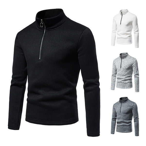 Suéter Camiseta Cuello Alto con Diseño de Cierre Hueco para Hombre