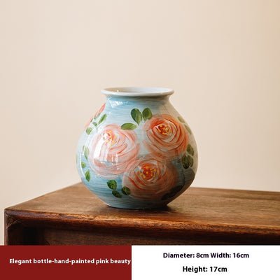 Florero Hidropónico de Cerámica Artesanal Jingdezhen Estilo Retro Chino