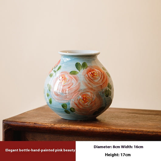 Florero Hidropónico de Cerámica Artesanal Jingdezhen Estilo Retro Chino