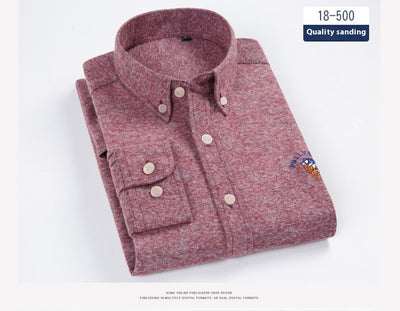 Camisa de Cuadros Algodón Peinado Manga Larga para Hombre - Casual Profesional Otoño Invierno - Image 10