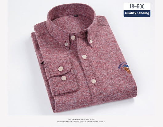 Camisa de Cuadros Algodón Peinado Manga Larga para Hombre - Casual Profesional Otoño Invierno - Image 10