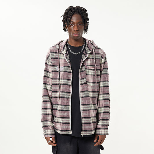 Chaqueta Camisa a Cuadros con Capucha