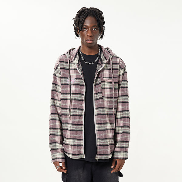 Chaqueta Camisa a Cuadros con Capucha