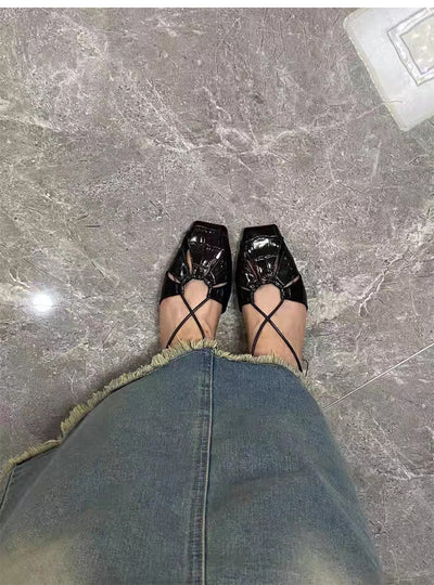 Sandalias Romanas Huecas de Punta Cuadrada - Diseño Versátil - Image 8