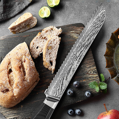 Cuchillo para Pan Damasco - Hoja Profesional de Corte Perfecto - Image 3
