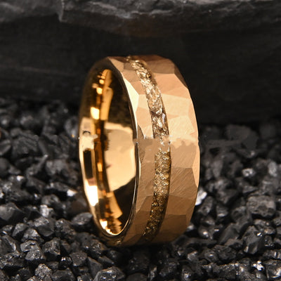 Anillo de Tungsteno con Incrustación de Oro Laminado - Estilo Europeo Moderno - Image 7