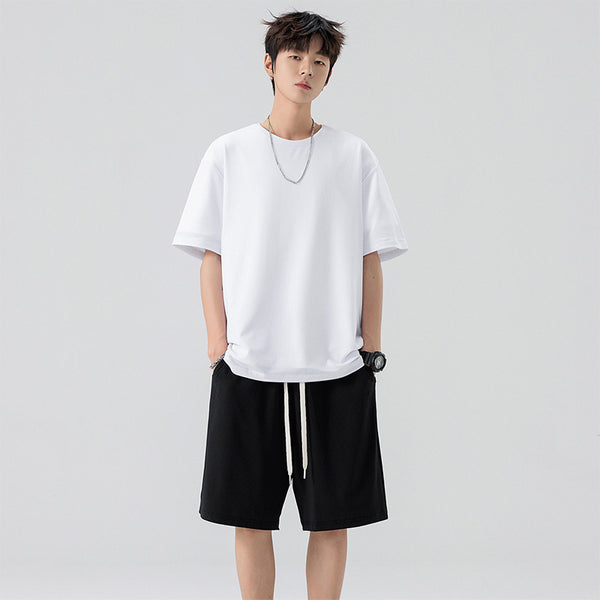 Conjunto de Pantalón y Camiseta Ice Silk para Hombre - Color Sólido - Image 6