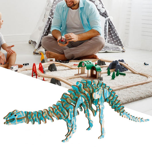 Puzzle 3D de Madera Dinosaurio Rex - Modelo Láser DIY Educativo