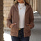 Loose Padded Hoodie Jacket with Pockets and Zipper for Fall and Winter