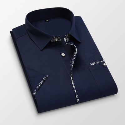 Camisa Casual Estilo Coreano Manga Corta Slim Fit Tallas Grandes Hombre - Image 5
