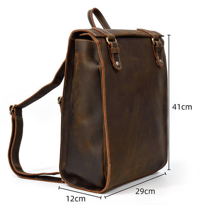 Mochila Retro de Cuero Premium para Viajes y Ocio - Image 6