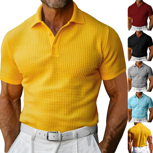 Polo Manga Corta Textura Waffle para Hombre - Ideal para Verano