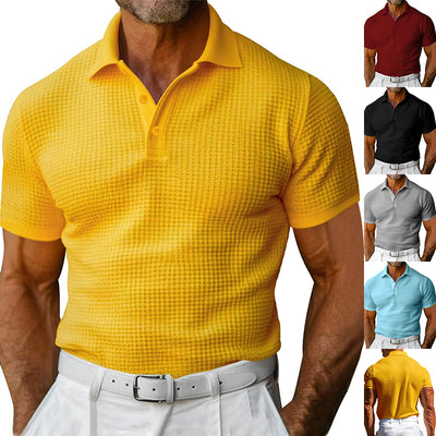 Polo Manga Corta Textura Waffle para Hombre - Ideal para Verano