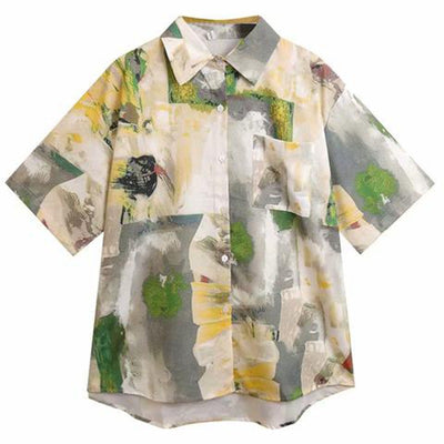 Camisa Floral para Pareja Estilo Hong Kong - Top Japonés Unisex - Image 5