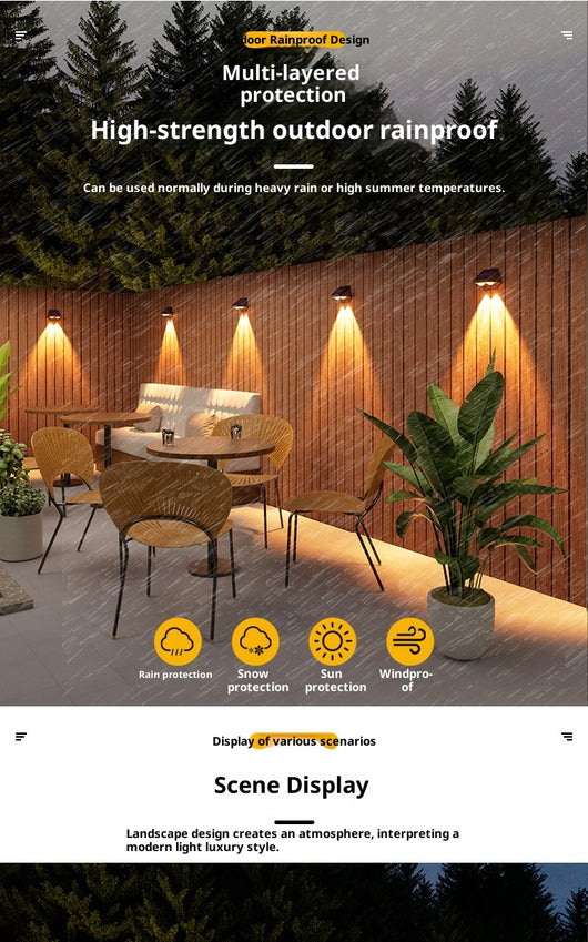 Lámpara Solar LED para Pared Exterior - Iluminación Inteligente para Jardín - Image 13