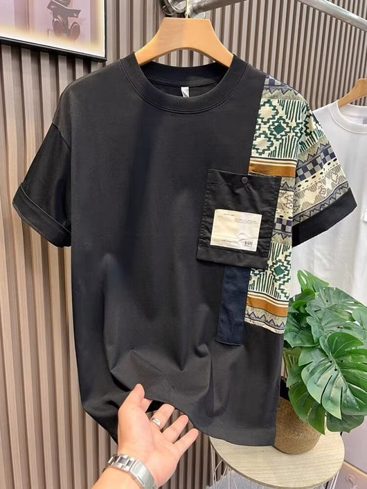 Playera Casual Profesional para Hombre - Diseño de Bloques de Color Verano - Image 10