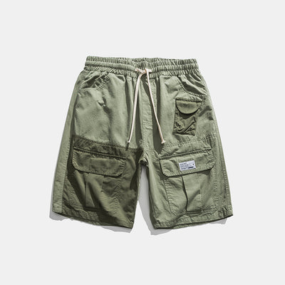 Pantalones Cortos de Diseño Japonés con Costuras Contrastantes y Corte Recto - Image 6
