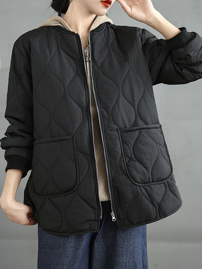 Abrigo de Algodón Casual Cuello Redondo Talla Grande - Image 11