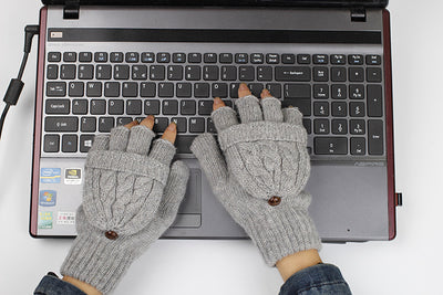 Guantes Tejidos Coreanos de Invierno - Cinco Dedos Semiabiertos para Estudiantes - Image 10