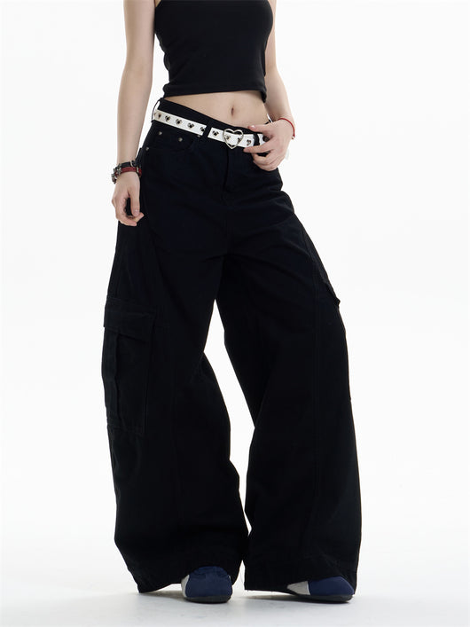 Pantalones Overol Cargo Mujer Cintura Alta Pierna Ancha Bolsillos Múltiples - Image 20