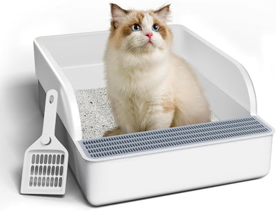 Arenero para Gatos Semiencerrado con Bordes Altos Antisalpicaduras