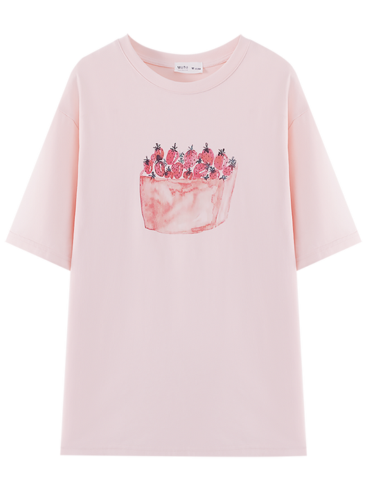 Camiseta Suelta de Algodón Estampada con Diseño Moderno para Mujer - Image 5