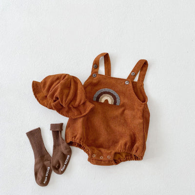 Mono Tipo Sling con Bolsa para Bebé Niño y Niña - Diseño Arcoíris en Pana - Image 3