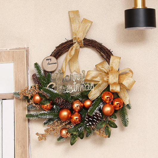 Guirnalda Navideña de Ratán con Cuerno - Decoración Colgante para Puerta y Pared - Image 4