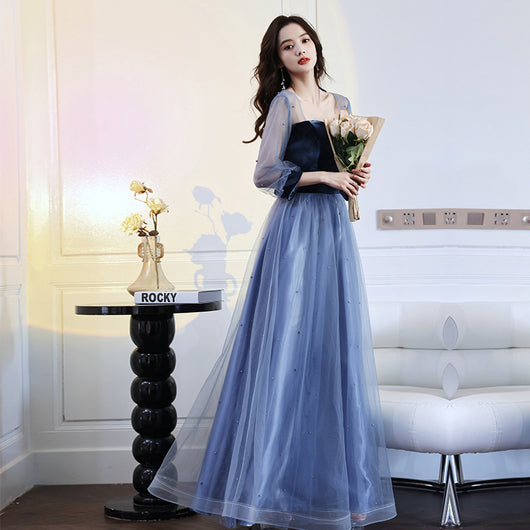 Vestido Largo de Terciopelo para Fiestas de Cumpleaños - Image 5