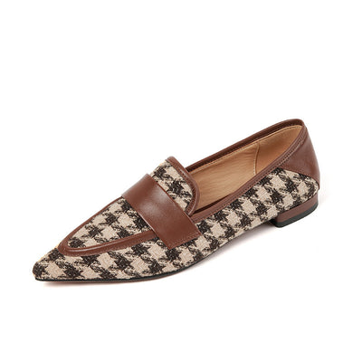 Zapatos Planos de Cuero Vacuno a Cuadros para Mujer - Image 18