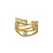 Women's Niche Design Zircon S925 Sterling Plateado Ring Dorado adjustable