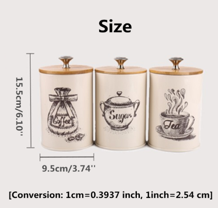 Set de 3 Frascos de Almacenamiento para Té, Café y Azúcar - Image 19