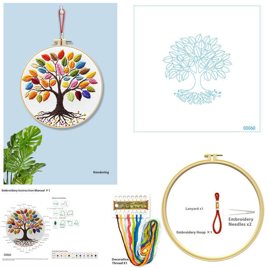 Bordado de Punto de Cruz Árbol de la Suerte con Animales - Diseño Simplificado - Image 9