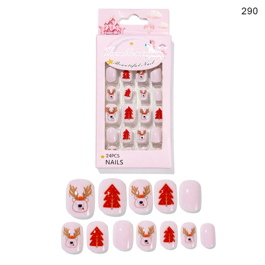 Uñas Postizas Navideñas para Niñas - Set 24 Piezas Listas para Usar - Image 34