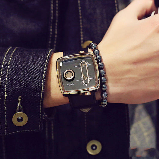 Reloj de Pulsera Cuadrado Hombre Doble Movimiento - Elegancia y Estilo - Image 8