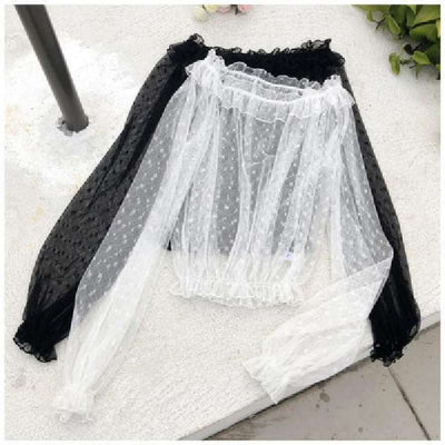 Blusa de Encaje con Volantes y Mangas Largas - Image 18