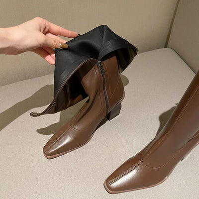 Botas Knight Cuadradas Minimalistas - Tendencia Viral para Uso Diario - Image 11