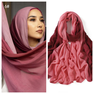 Foulard Ligero de Rayón con Degradado Pintado a Mano - Protección Solar - Image 11