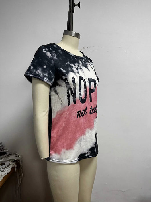 Camiseta Suelta Estampada con Letras para Mujer - Image 14
