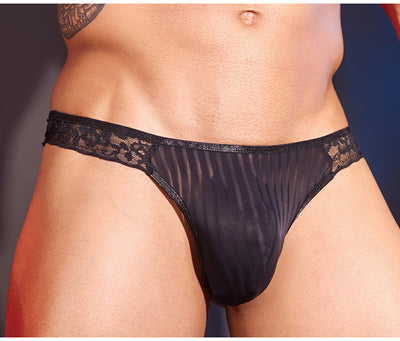 Tanga Masculino de Encaje Ligero a Rayas - Diseño Sensual - Image 8
